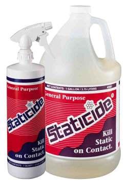 54 ESD CHEMICALS / ESD VEGYSZEREK HEAVY DUTY STATICIDE for porous surface / porózus felületekhez Ideal for eliminating static problems such as: Static electricity discharge on carpeting and fabrics