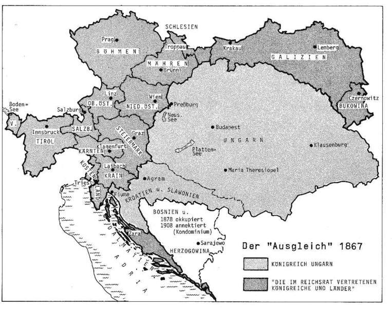 Ausztria közigazgatási térfelosztásának történeti átalakulása... 351 Az 1859-ben a franciaországtól és szardíniától elszenvedett vereség rávilágított a birodalom katonai gyengeségére.