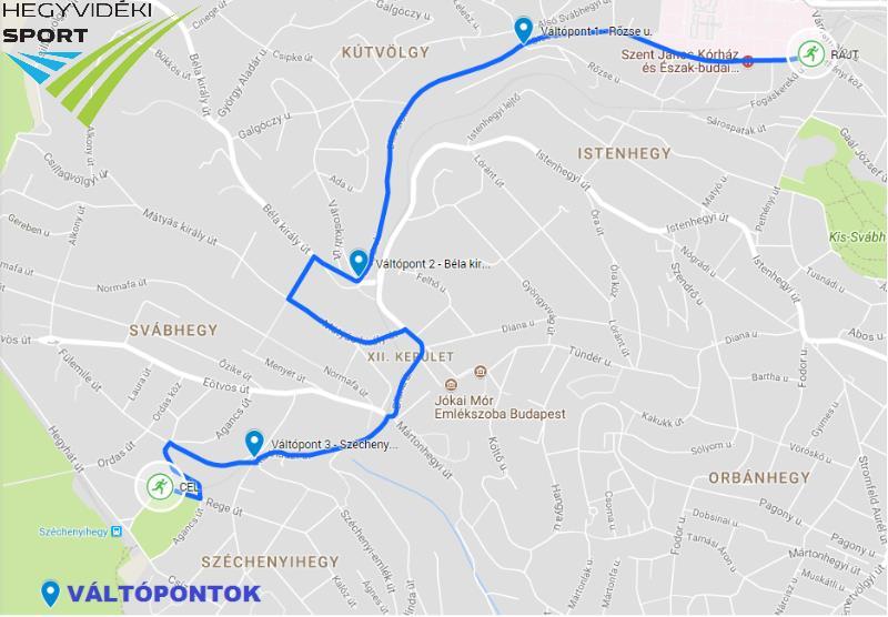 2. Előzd meg a Fogaskerekűt csapatban! váltófutóverseny: Az útvonal hossza: kb.