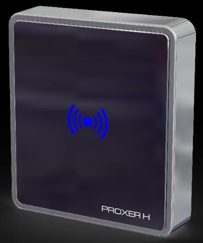 Proxer Hotel vezérlő beléptető kontroller, ami a vendéget azonosítja, tájékoztatja, beengedi, és a központi irányítással (ProxerNet beléptető modullal)