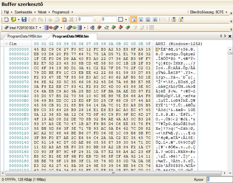 Buffer szerkesztő A buffer szerkesztő nem más, mint egy hexa szerkesztő, ahol a bináris adatokat lehet megnézni és szerkeszteni.