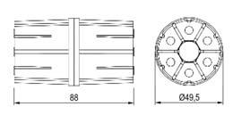 5 Ø50 mm-es rúdhoz méret: Ø70 x 266 mm króm 00006233060 antikolt