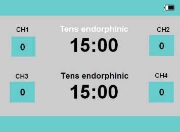 Válassza ki a programot és választását erősítse meg az a 4 csatorna intenzitásának emelésével.. gomb megnyomásával.