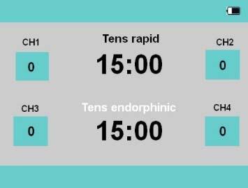 Elektródák pozíciója: a fájó terület fölött négyzetet formálva, az 1. ábra szerint.