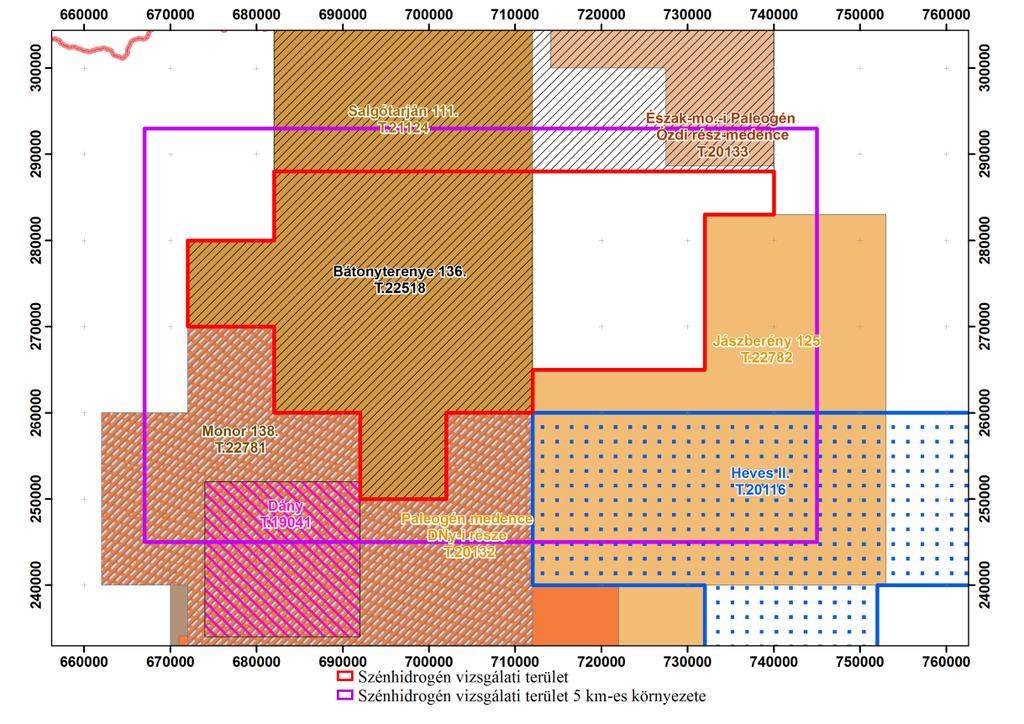 Hatvan Komplex érzékenységi és terhelhetőségi vizsgálati jelentés 1211 Szénhidrogén-kutatás 12 Hatvan vizsgálati terület földtana 121 A terület geológiai és geofizikai megkutatottsága A területen