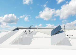 Tervezési segédlet: édőszöges szerkesztés édőszöges szerkesztési módszer a tetőn elhelyezett szerkezetek védelmére A lapostetős épületek villámvédelmi felfogóját gyakran az MSZ EN 62305 szerinti