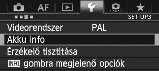 3 Az akkumulátor töltöttségi szintjének ellenőrzése Az akkumulátor állapotát az LCD-monitoron ellenőrizheti.