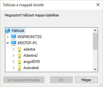 FÁJLKEZELÉS 311 Mappa kiválasztása a kapcsolódáshoz 4. A megjelenő párbeszédpanel Meghajtó listájában válasszuk ki azt a betűjelet, amelyhez a hálózati mappát rendeljük (lásd a következő ábrát).