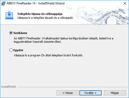 Az ABBYY FineReader 14 telepítése munkaállomásokra Fontos!