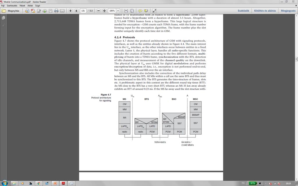 GSM protokoll architektúra Connection Management Mobility Management Radio Resource