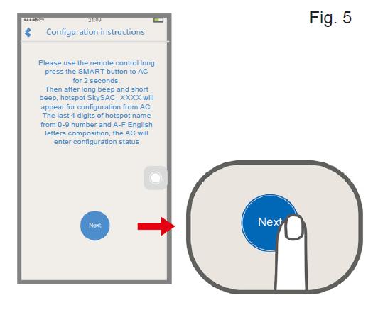 teljesül a klíma konfigurációs módba lép: ( Configurationinstructions Fig.