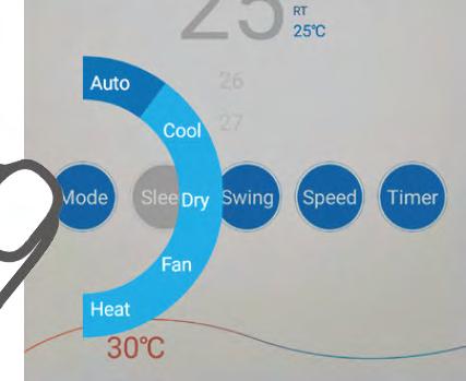 DRY Mode gombot nyomogassa, ameddig ezt a jelet nem látja. Eszköze hűtőmódba kapcsol és gyorsan átvált a kívánt hőmérsékletre(ventilátor sebessége nem változtatható).