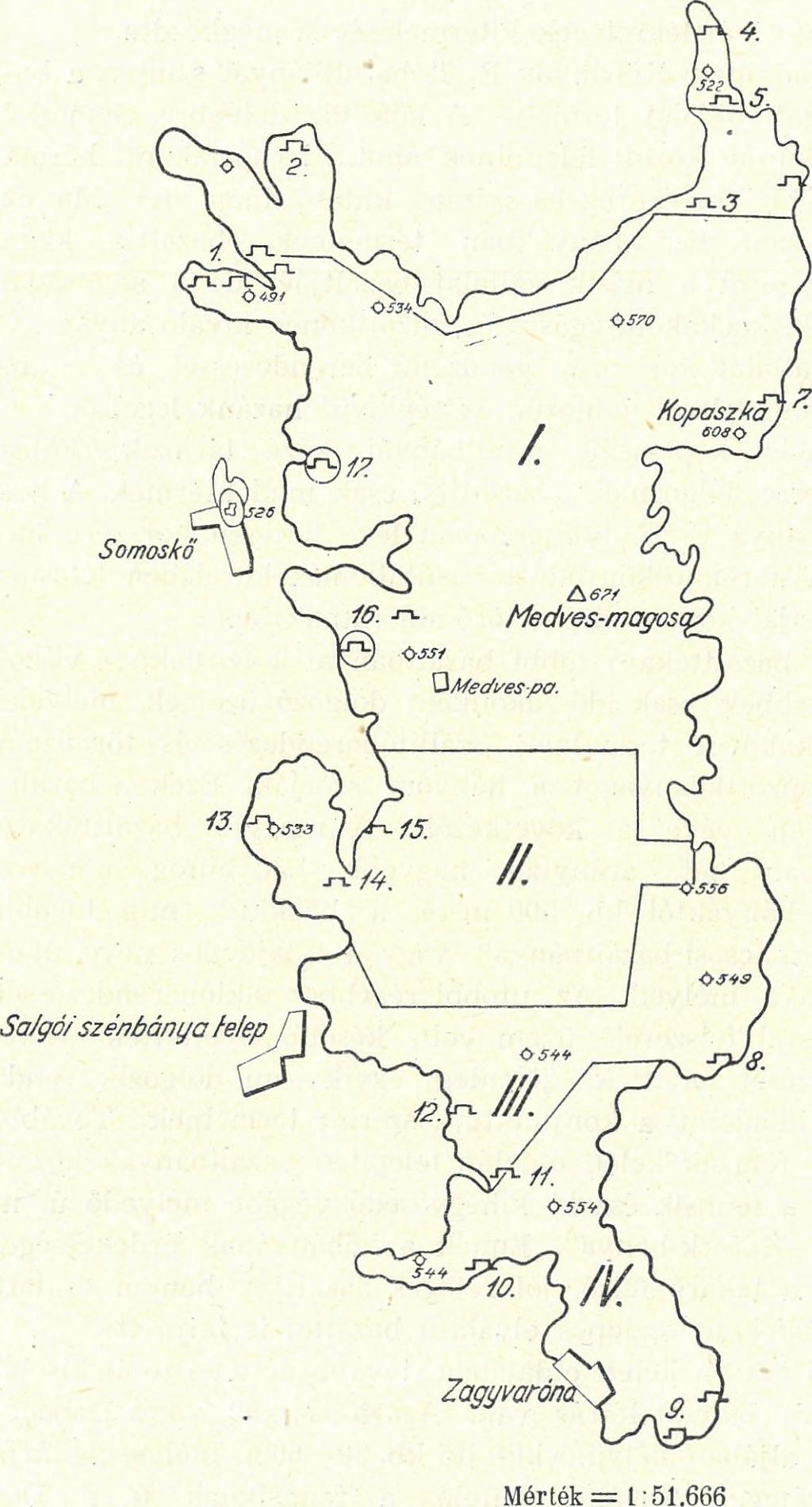 Eresztvényi Í g;g*& bánya J 12. Rimamurányi vállalat bazaltbányája. 11. Volt Lauffer-féle bazaltbánya. 9 10 Róna falu körüli kisebb kőfejtők, 8.