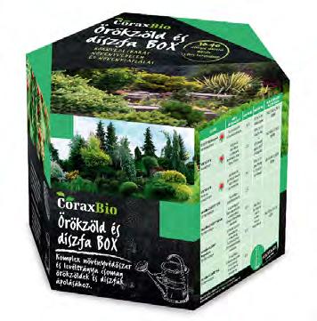A doboz 30-40 átlagos méretű díszfa egy éves kezeléséhez szükséges növényvédő és növénytápláló termékeket tartalmaz.