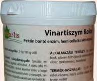 50g; 200g-os csomag VINARTISZYM KOLOR Porított pektolitikus enzim, kifejezetten vörös szőlők macerálásához.