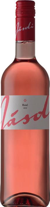 Rozék / Rosé Wines / Roséweine Jásdi Rosé 2016 Csopak Halvány, csillogó lazacszínű, illatos kékfrankos-merlot rozé csavarzárral.