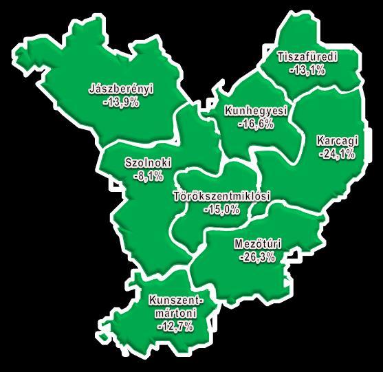 II. A MUNKAERŐ-PIAC JELLEMZŐI 2016-BAN (3-4. sz. melléklet) Jász-Nagykun-Szolnok megyében a nyilvántartott álláskeresők száma 2016.