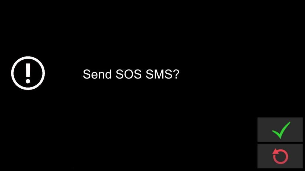 másodpercig, ekkor megjelenik az SOS SMS oldal.