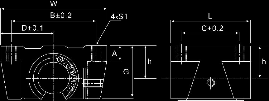 42.11 TBR25UU 82 41 12 65 65 41 5 28 M8 LM25UU-OP 1568 2352 6 84.42.13 TBR3UU 91 48 12 75 75 45,5 6 33,5 M8 LM3UU-OP 1764 294 9 Az alumínium házban LM-OP típusú csapágy van.