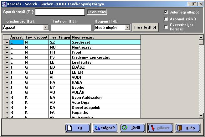 5.4. Tevékenységek Partnerkapcsolati (CRM) és Számlázási rendszer