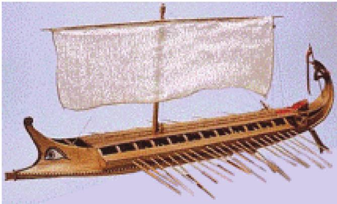 500 évvel Kolumbusz előtt jártak Észak-Amerika földjén! A görög hadihajók A görög hadihajókat evezősök hajtották.