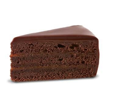 Sacher cake Marzipan-based butter-chocolate sponge cake, filled with homemade peach jam, coated with Valrhona chocolate.