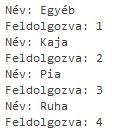 Adatok kezelése Kurzor példa FOR ciklussal A kurzor működése create or replace procedure tlp as cursor cur is select * from kategoria; for cv in cur loop dbms_output.put_line('név: ' cv.