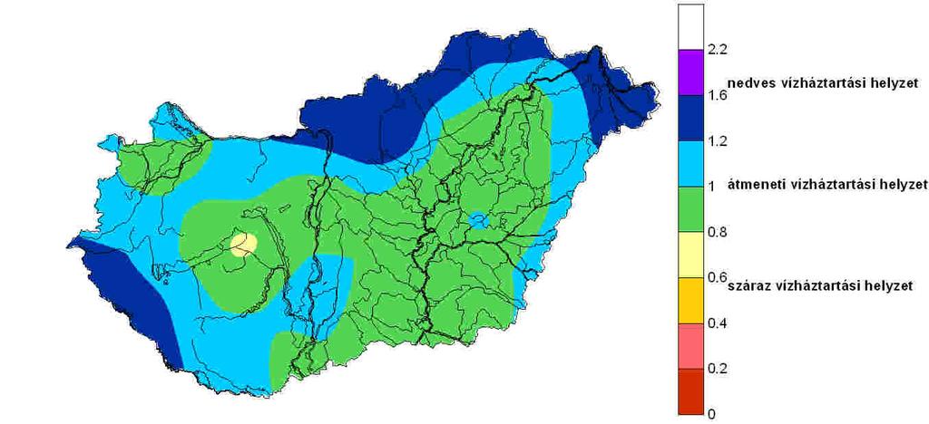 A januári GVM az ország túlnyomó részén 1,0 körüli, vagy e fölötti lesz, ami nedves vízháztartási helyzetet jelent, de elmarad az eddigi legszélsségesebb helyzetektl.