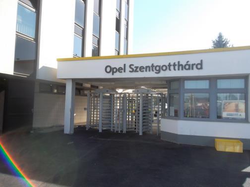 forgószárnyas kapuk, Opel Szenthottgárd. (volt General Motors) 9970 Szentgotthárd, Füzesi út 5.