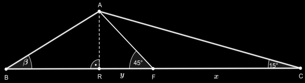 Megoldások II. forduló Szakközépiskola Legyen a. ábrán BF FC x.. ábra Az AFR háromszög egyenlő szárú derékszögű, mert FAR 90 45 45. Az AR FR y jelöléssel FA y.