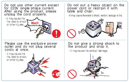 NE használja a készüléket amennyiben hibás működést gyanít. Elektrosokk veszély léphet fel. Lépjen kapcsolatba a gyártóval.
