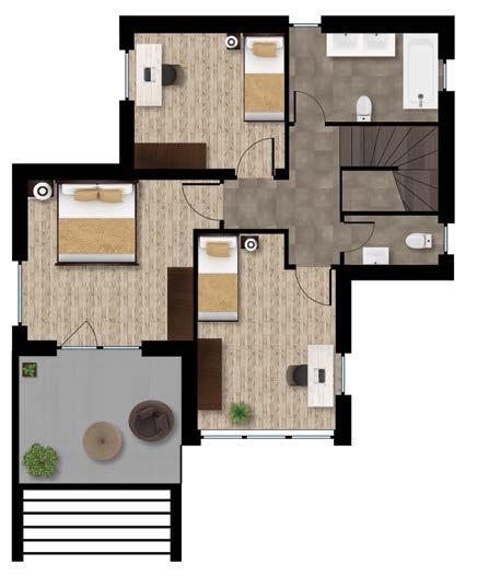 gépkocsi tároló 16,7 m2 9. gyalogút 9,5 m2 10. terasz 9,9 m2 79,40 +9,9 m2 emelet szoba 12,7 m2 2.