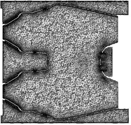 refinement (1 mm) was applied. An inflation layer was added near the wall with 1.2 mm height (calculated by (9)) and consists of 7 sublayers with 1.5 growth rate.