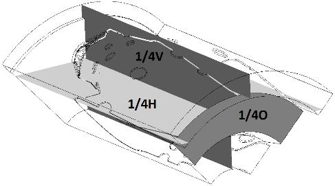 The next step was defining the boundary conditions (see Table 3) on each boundary surface (see Figure 7) based on [1] and [24].