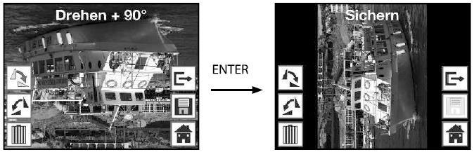 "Enter" gombot. Mentés szerkesztés után A forgatott kép mentéséhez válassza ki a "mentés" szimbólumot és nyomja meg az "Enter" gombot.