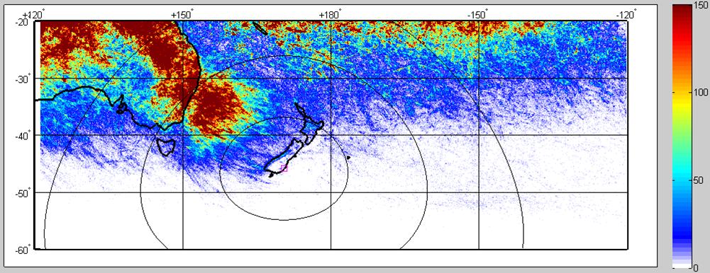 MTA doktori értekezés [4] World Wide Lightning Location Network, http://www.wwlln.com/ 3. ábra. Dunedinben mért, véletlenszerűen kiválasztott whistlerek diszperziójának eloszlása.