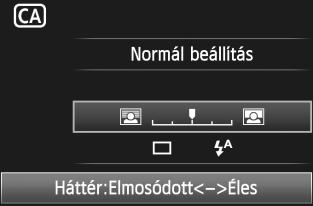 C Kreatív automatius fényépezés A minden beállításról gondosodó <1> Teljesen autom. módtól eltérően a <C> Kreatív autom.