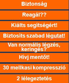 Folytassák 2 percenkénti cserével, amíg megérkező mentők át nem veszik az újraélesztést. Felnőtt betegek újraélesztésekor 30 mellkaskompressziót 2 befúvásos lélegeztetés követ. 1.