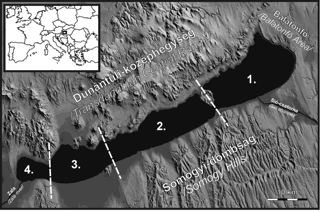 1.3. A vízi szeizmikus kutatások szerepe a Balaton régió megismerésében A Balaton kiterjedt vízfelülete (1.1. ábra) egyedülálló feltételeket teremt a kutató geofizikus számára a Dunántúli-középhegység déli előterének késő-miocén (kb.
