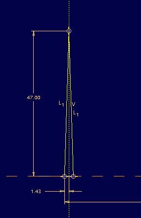 Így létrejött egy teljes lamellapár, amikből aztán egy előre definiált irány szerint, lineáris kiosztással, adott tartományon belül, a lamella számokat parametrikusan beállítva létrehoztam a teljes