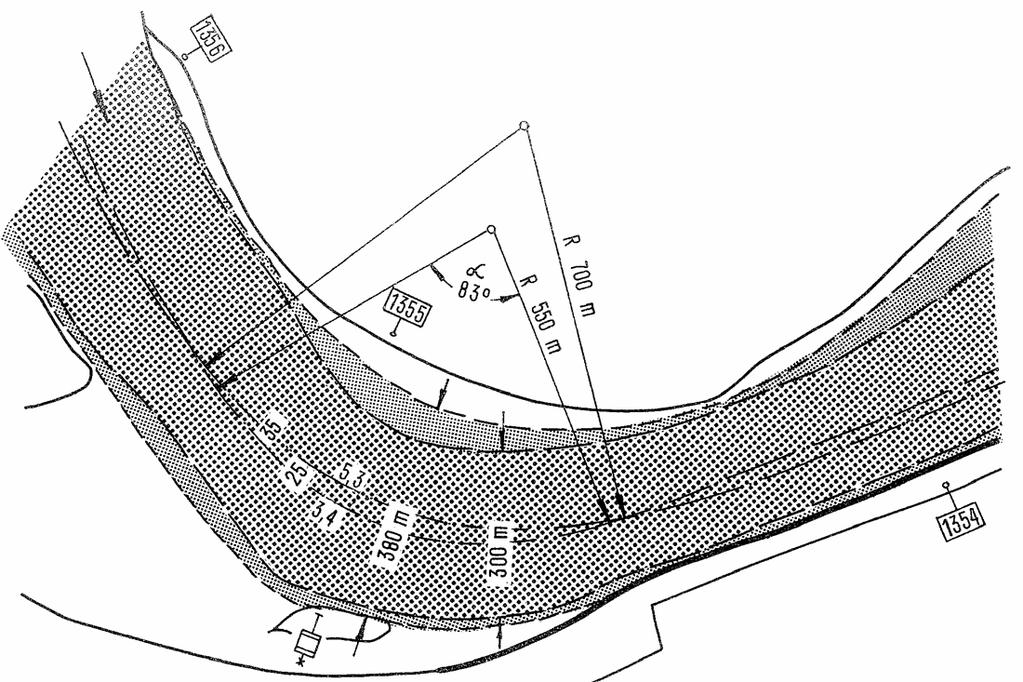 Geometriai Hajóút-paraméterek Kanyarulati jellemzők: Hajóút