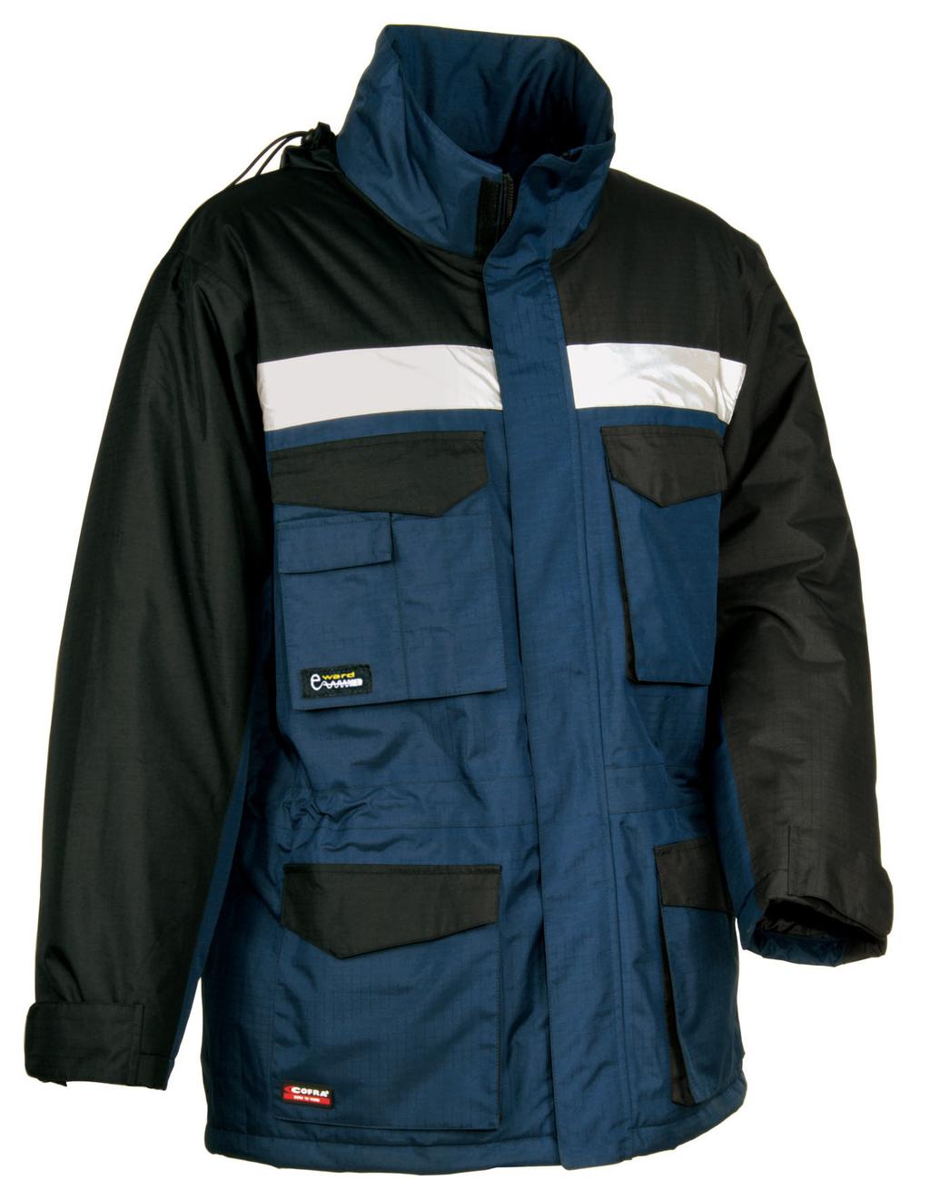 02 navy/fekete WINTER GUST RIPSTOP KABÁT (S-4XL) Anyag: 100% poliészter, PVC bevonattal, 215 gr/m2 Bélések: