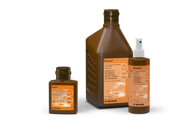 BRAUNOL Povidon-jód alapú bőr- és nyálkahártya-fertőtlenítőszer BRAUNOL alkoholmentes és 1 percen belül hatékony!