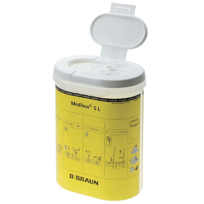 MEDIBOX A biztonságos hulladékkezeléshez Kanülgyűjtő a használt tűk biztonságos kezeléséhez 5 liter