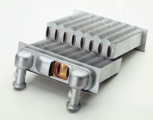 A HMV hőcserélő rozsdamentes acélból készül, telhetetlensége révén kiváló teljesítményt