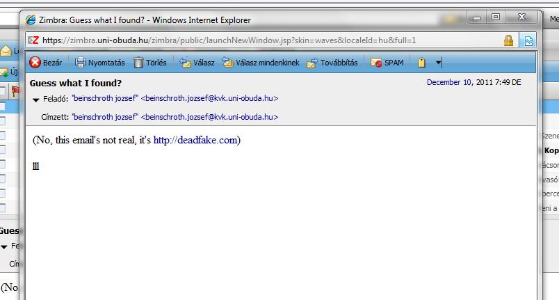 Visszaélések email felhasználással hamisított emailek (4) A