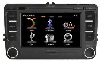 SPECIFIC NAVICEIVERS CAR jármuspecifikus navigációk ZE-NC2011D/Z-E2014M Járműspecifikus navigáció VW járművekhez 6.5"/16.