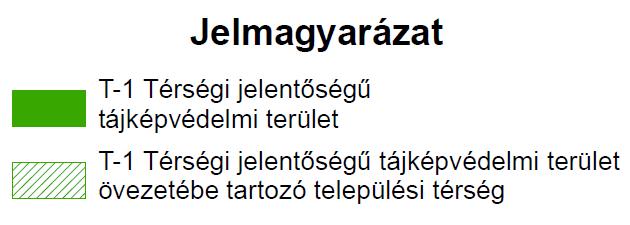 ábra: BKÜ TrT Térségi jelentőségű tájképvédelmi terület övezete 2015.