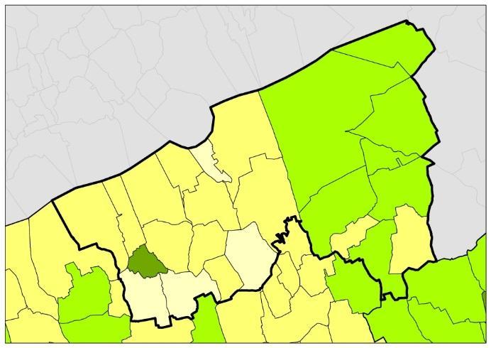 53 2.7-5. ábra: A 2001-2013 közötti évi átlagos természetes szaporodási ráta a 2000.