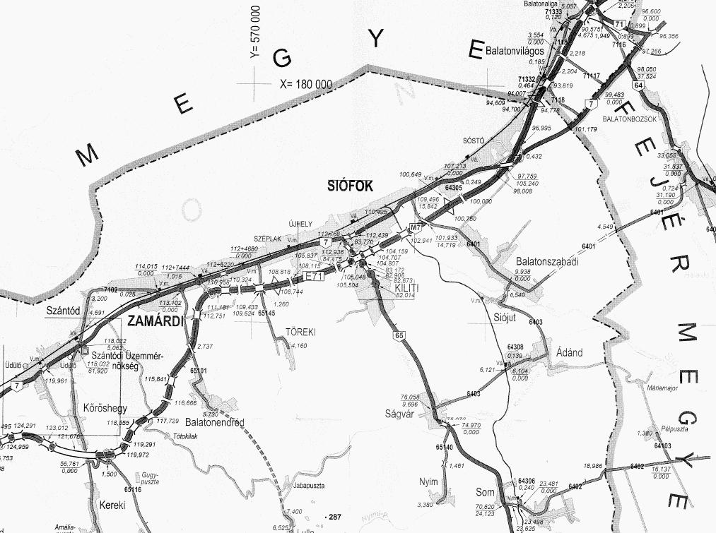 Siófok településfejlesztési koncepciója és integrált településfejlesztési stratégiája 2.15.2 Közúti közlekedés 2.15.2.1 Térségi közúti kapcsolatok 2.15-2.